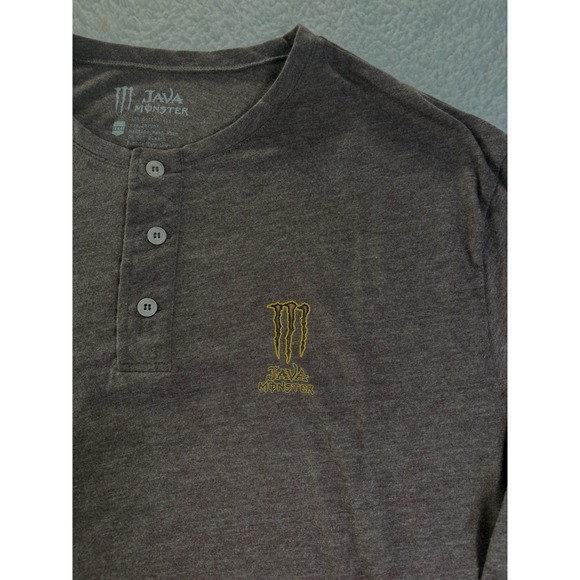 Monster Java Mens Tee Shirt Adult Size XXXL Brown Long Sleeve Tee MONSTER Energy - Picture 3 of 5